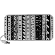 Motif tribal noir et blanc mini haut-parleur