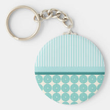 Motif turquoise de cercles de rayures bleues de tu porte-clef