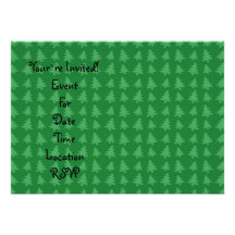 Motif vert d'arbres de Noël Faire-parts