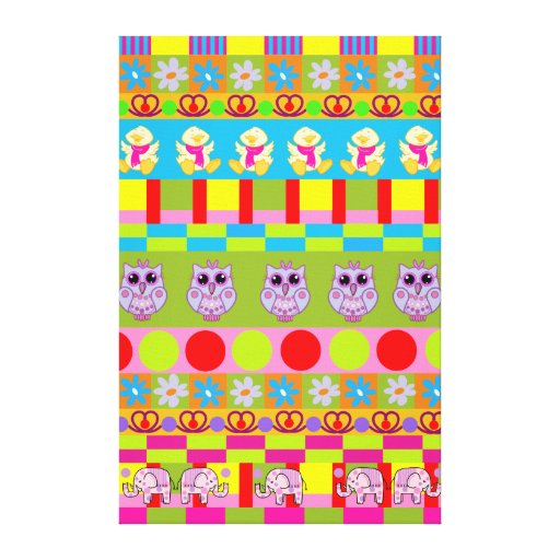 Motifs et hiboux enveloppés mignons à la mode etc. toiles tendues sur châssis