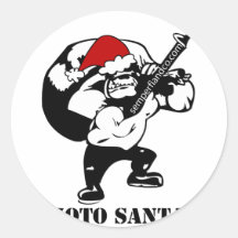 moto père Noël Adhésifs Ronds