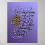 Mots de la fleur de la vie posters
