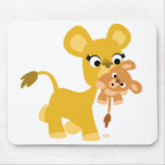 Mousepad de lion et de CUB de mère de bande dessin tapis de souris
