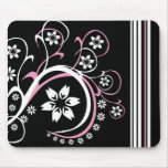 Mousepad noir, blanc et rose tapis de souris