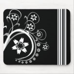 Mousepad noir et blanc tapis de souris