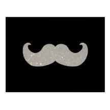 Moustache blanche de Bling (graphique de scintille Cartes Postales