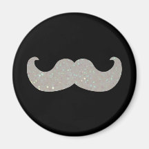 Moustache blanche de Bling (graphique de scintille Aimants