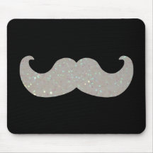 Moustache blanche de Bling (graphique de scintille Tapis De Souris