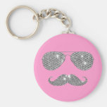 Moustache drôle de diamant avec des verres porte-clé