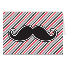 Moustache drôle de guidon sur de rétros rayures ro cartes de vœux