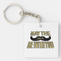 Moustache noire drôle - mai le Stache soit avec vo Porte-clés
