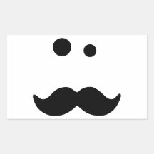 Moustache Rechthoek Stickers