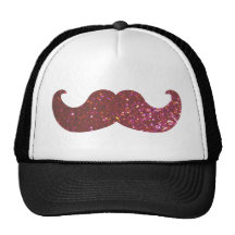 Moustache rose de Bling (graphique de scintillemen Casquette De Camionneur