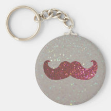 Moustache rose de Bling (graphique de scintillemen Porte-clef
