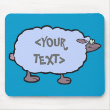 Moutons bleus, <YOUR TEXT> Tapis De Souris