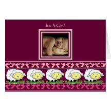 Moutons d'Annoucement de bébé avec votre photo - Cartes
