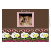 Moutons d'Annoucement de bébé avec votre photo - Carte De Vœux
