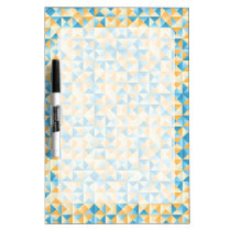 Mozaïek in blauw en oranje whiteboards