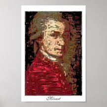 Mozart - een Digitaal Portret Print