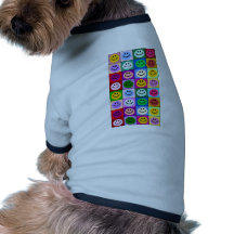 Multicolored Vierkanten Smiley Dieren T Shirt