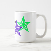 Multicoloured sterren, pastelkleur koffie mok