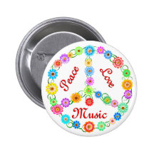 Musique d'amour de paix badge