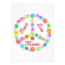 Musique d'amour de paix invitations personnalisées