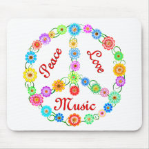 Musique d'amour de paix tapis de souris