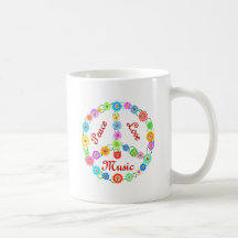 Musique d'amour de paix tasses