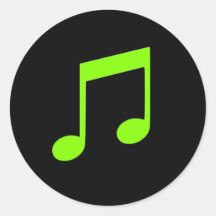 Musique de vert de chaux autocollant rond