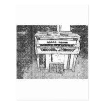 Musique d'orgue antique d'église carte postale