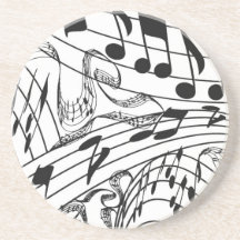 MUSIQUE NOTES-COASTER-WHITE DESSOUS DE VERRES