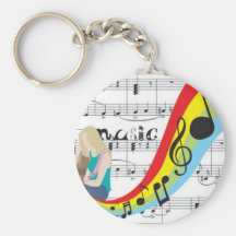 Musique notes couleurs porte-clef