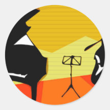 Musique piano violon adhésifs ronds