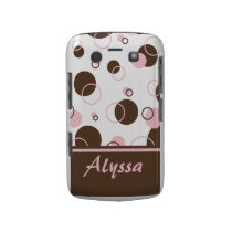 N rose Brown pointille la caisse audacieuse de Bla Coque Blackberry Bold