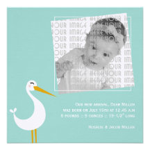 Naissance de cigogne carton d'invitation