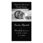 Naissance noire et blanche élégante Annoucement de Photocartes