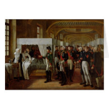 Napoleon die het Ziekenhuis van Invalides bezoeken Wenskaarten