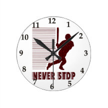N'arrêtez jamais : Base-ball Horloge Murale