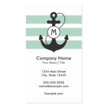 Nautical Anchor Monogram Business Card