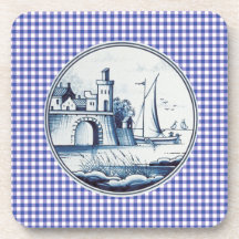 Nederlandse traditionele blauwe tegel drankjes onderzetter