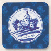 Nederlandse traditionele blauwe tegel bier onderzetter