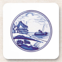 Nederlandse traditionele blauwe tegel bier onderzetters