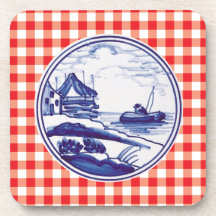 Nederlandse traditionele blauwe tegel bier onderzetter