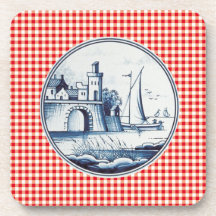 Nederlandse traditionele blauwe tegel drankjes onderzetter