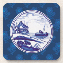 Nederlandse traditionele blauwe tegel bier onderzetter