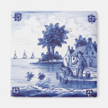 Nederlandse traditionele blauwe tegel magneet