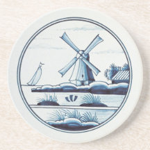 Nederlandse traditionele blauwe tegel onderzetter voor drankjes