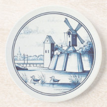 Nederlandse traditionele blauwe tegel onderzetter voor drankjes