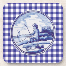 Nederlandse traditionele blauwe tegel onderzetter